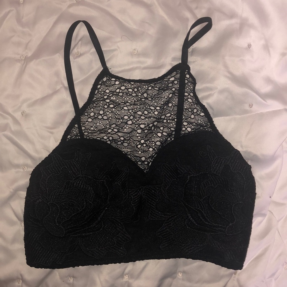 Lace Black Rose Bralette